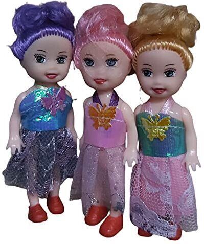 khyali Realistic Three Sister Dolls with Fancy Dress & Movable Body Parts for Kids|119-picture-24