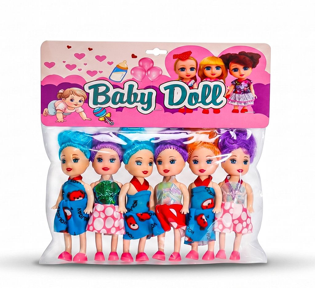 Pack of 6 Cute Baby Doll Set for Girls - Colorful Small Dolls for Kids-image-39