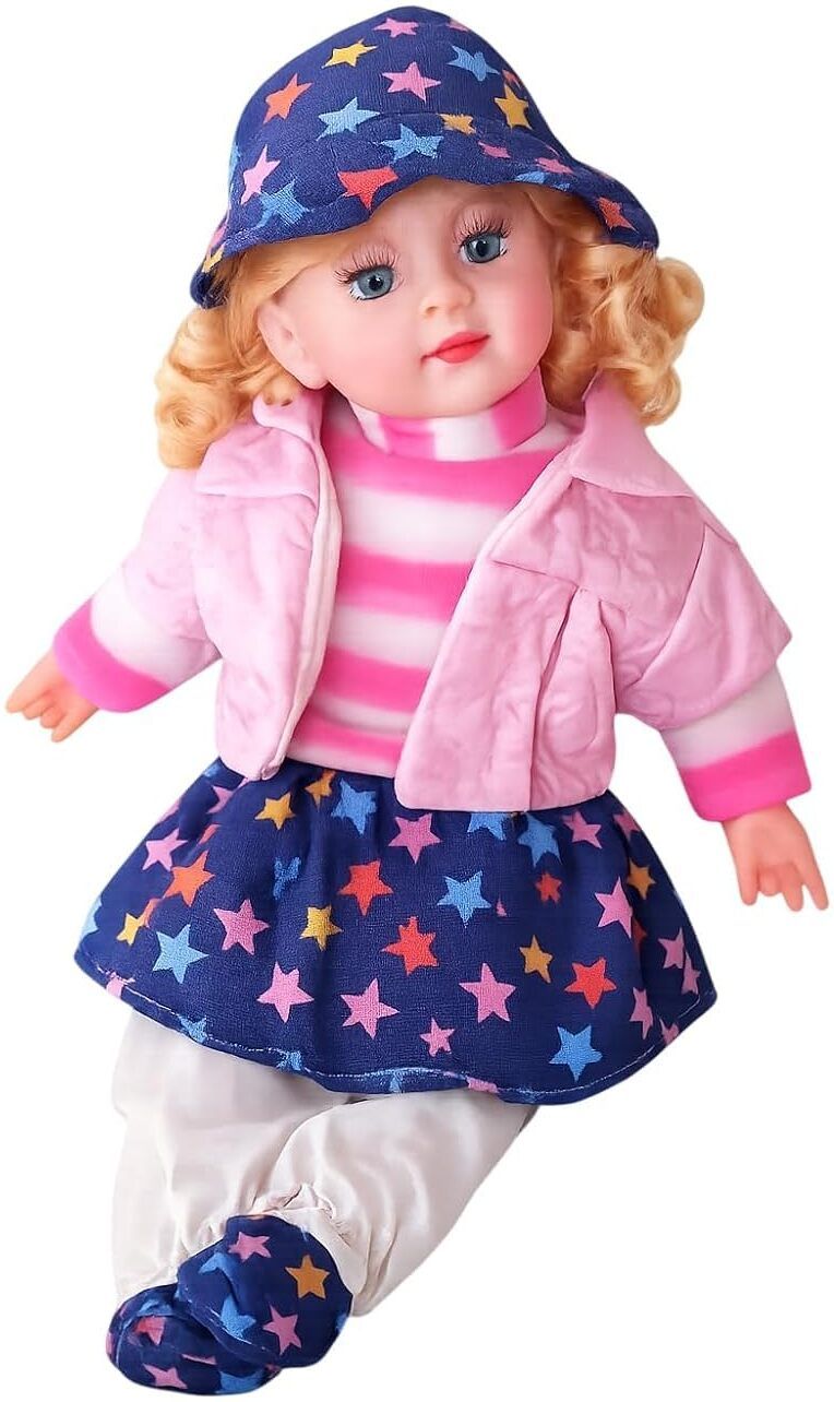 pahaliya impex Singing Baby Girl Doll with Realistic Face & Soft Outfit Musical Toy-picture-13
