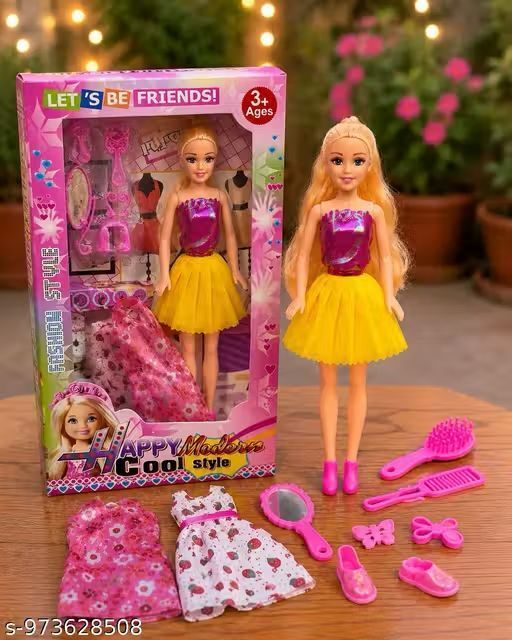 Fashion Doll Set for Girls with Extra Dresses & Accessories | Princess Doll Set-image-3