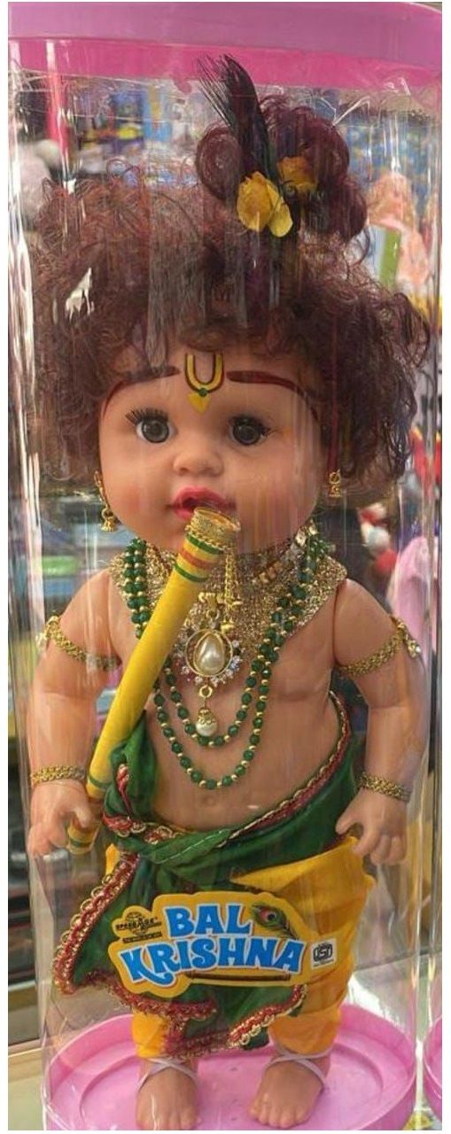 Bal Krishna Doll Toy with Accessories Big Size Krishan Doll for Gift Decor