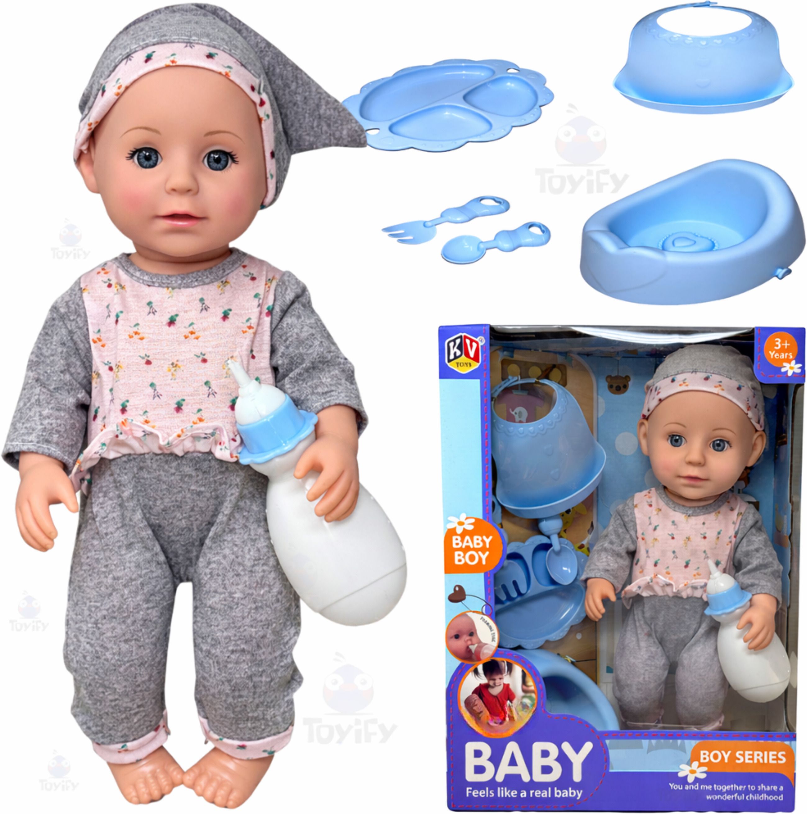 Realistic Soft Baby Boy Doll & Accessories | Gift Toy for Kids 3+ Years