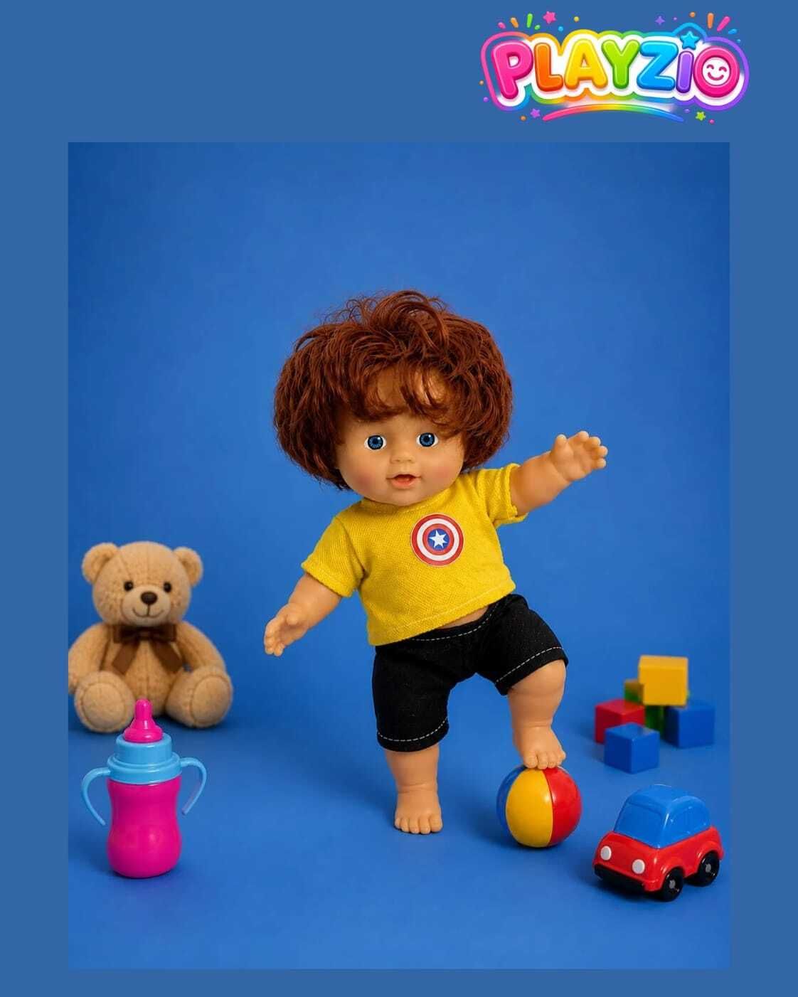 Cute Curly Hair Baby Doll in Fluffy Yellow Costume | Kids Role Play Toy-image-18