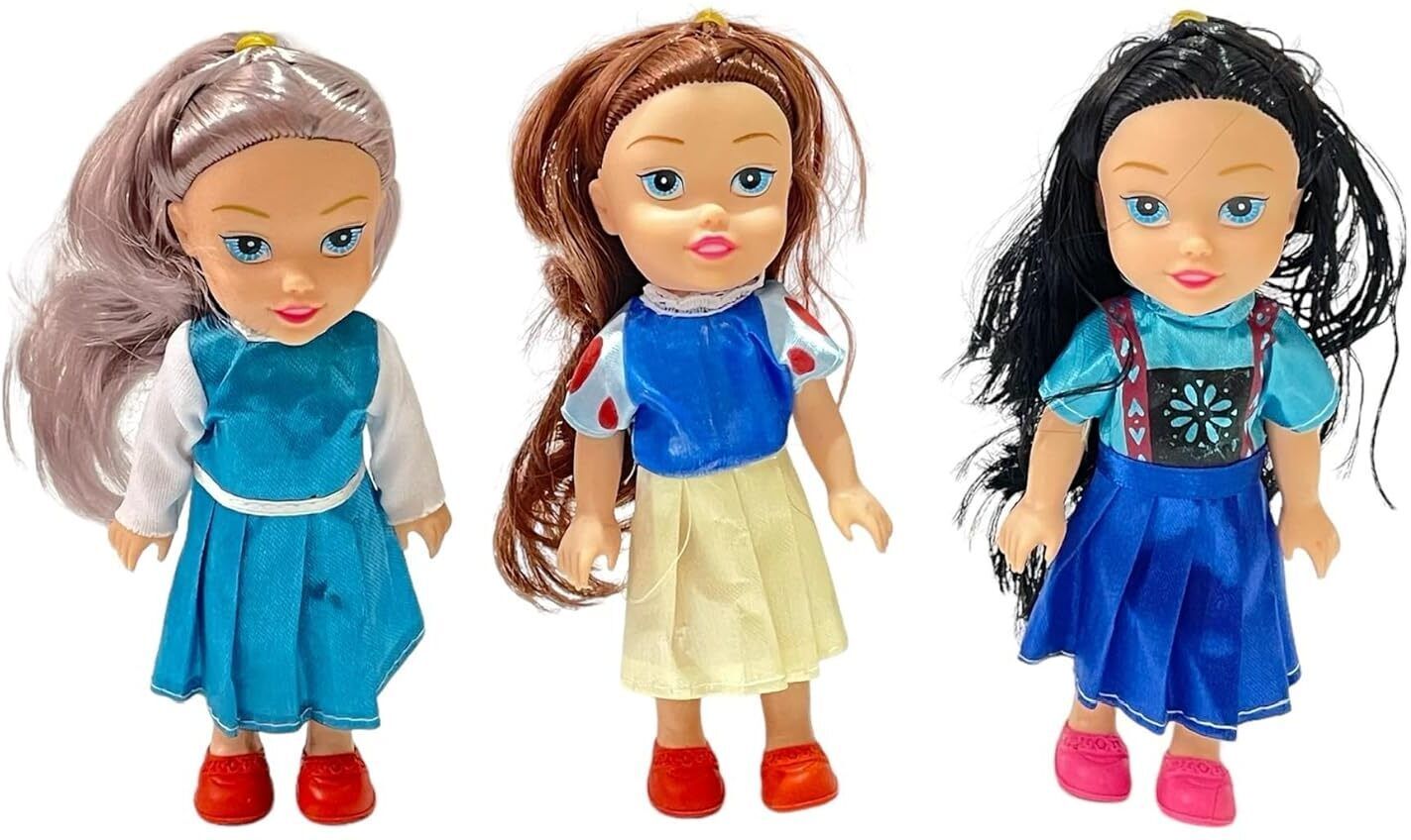 khyali Realistic Three Sister Dolls with Fancy Dress & Movable Body Parts for Kids|108-picture-28