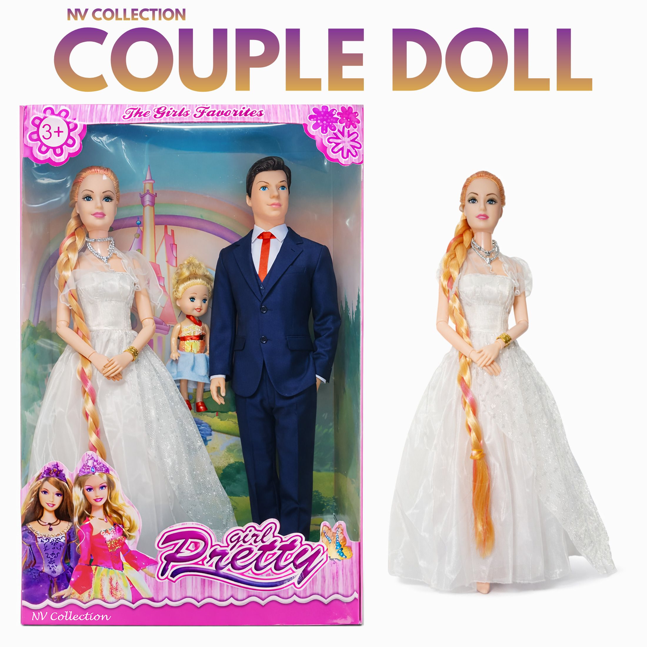Cute Family Doll Playset with Accessories for Kids-image-8