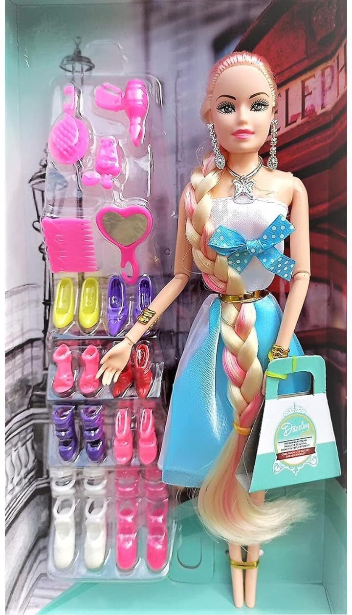 Dazzling Doll Set for Girls (Multicolor)-image-48