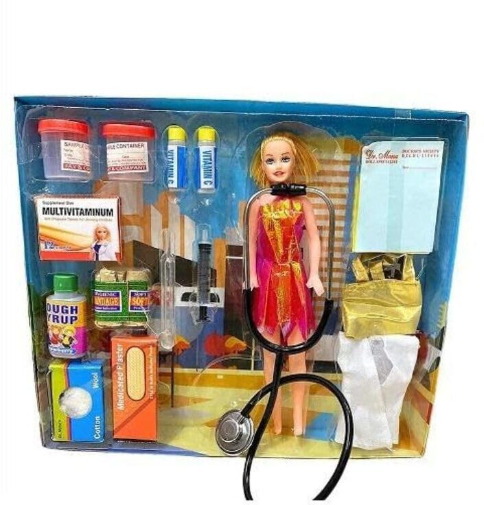 fashion and doctor doll with accessories for girls