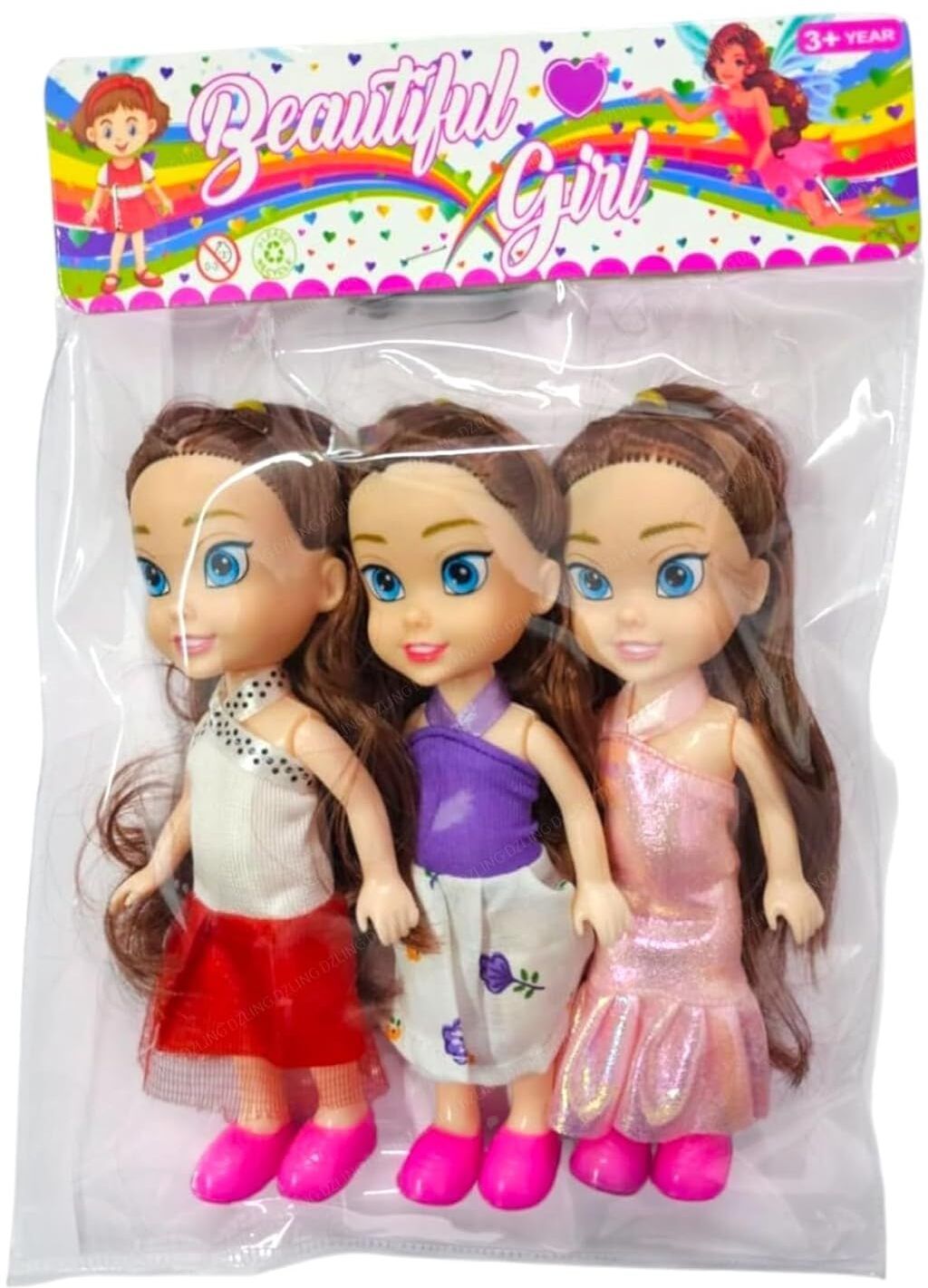 3 Princess Dolls Long Hair Girls/Kids | 3 Sisters | Pack of 3 Dolls-image-31