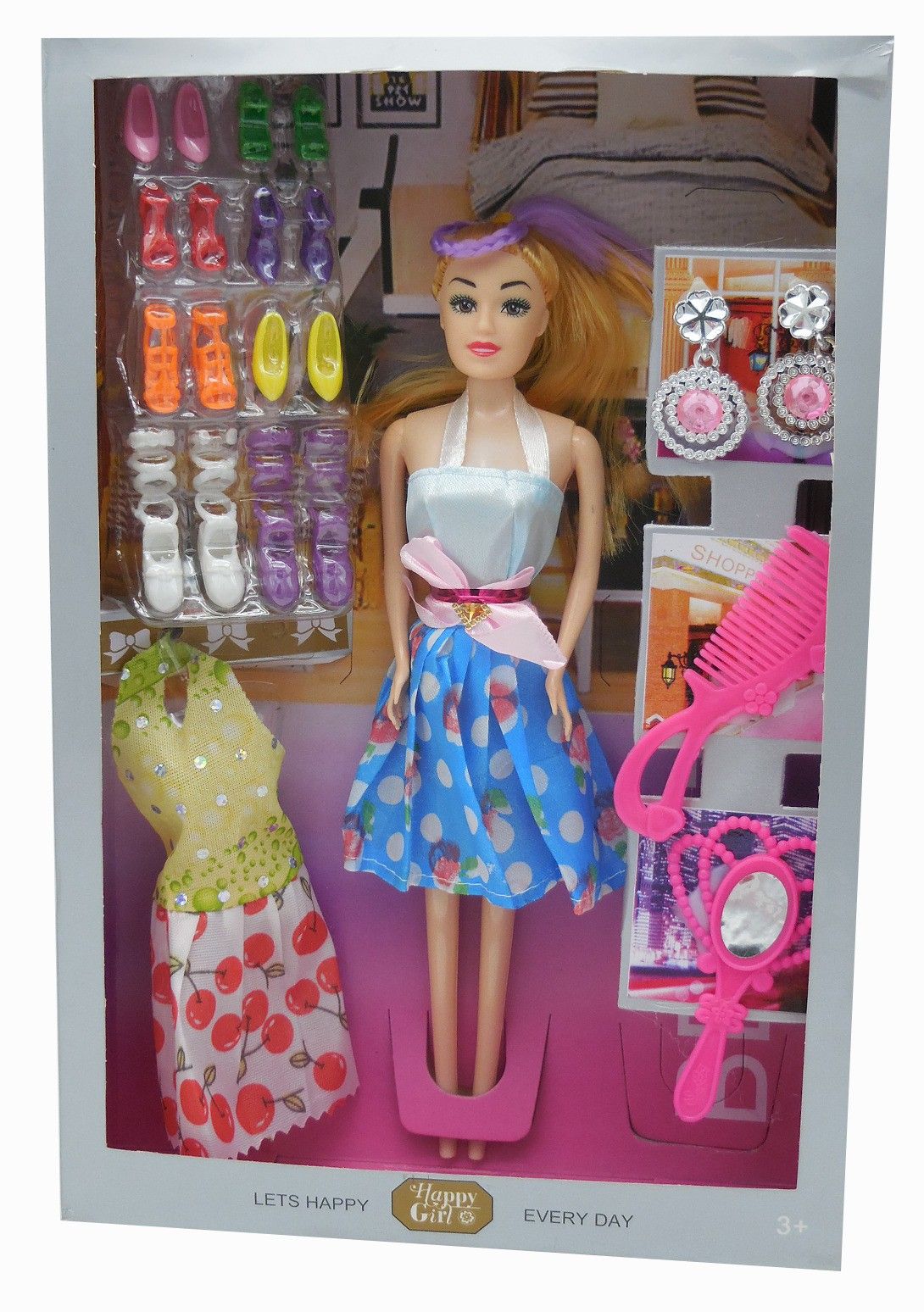 ctc creation happy shine fashionable doll set with accessories and dresses for kids-picture-13