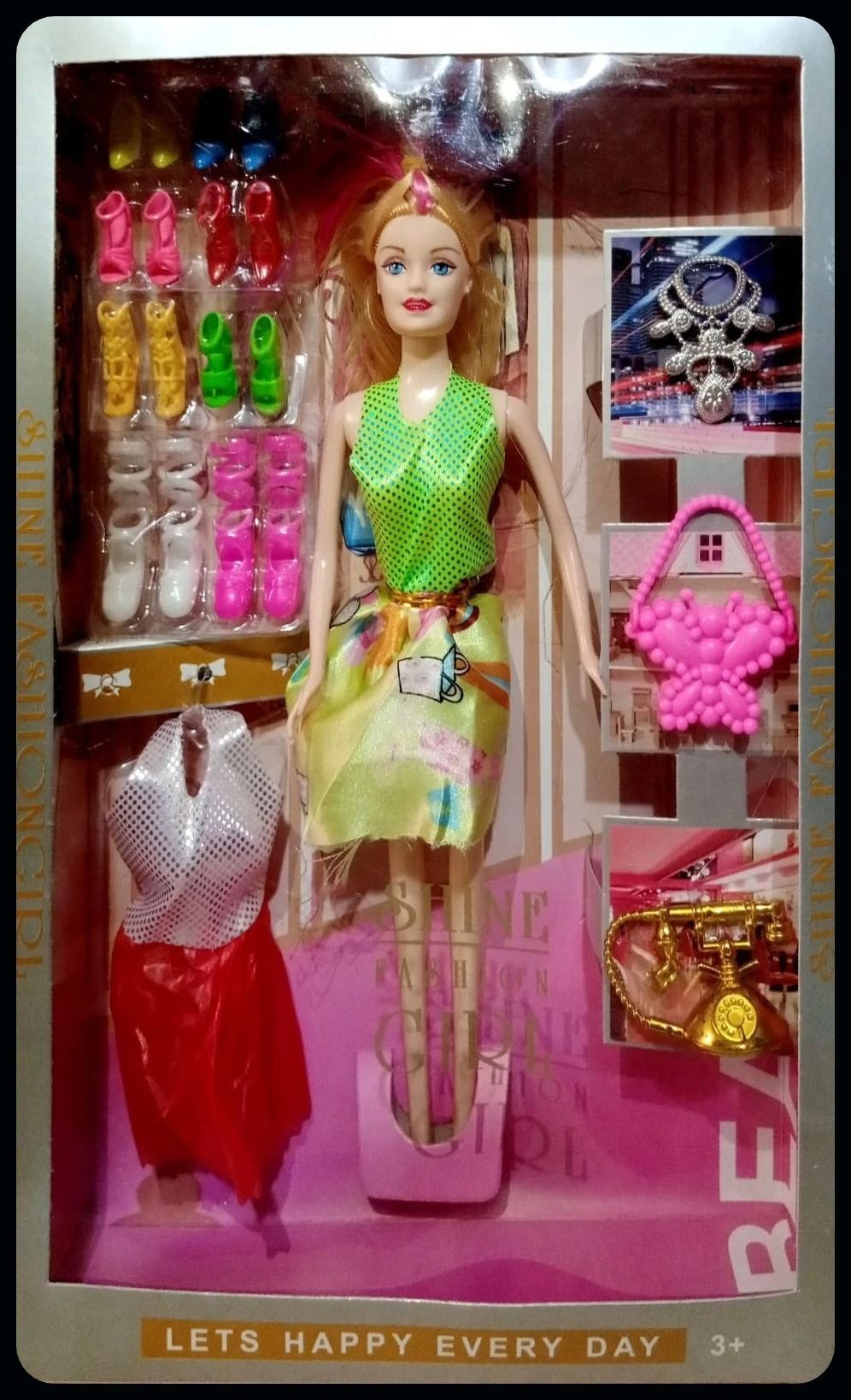 A-Fashion Doll with Shoes & Fashion Accessories Kit Toy