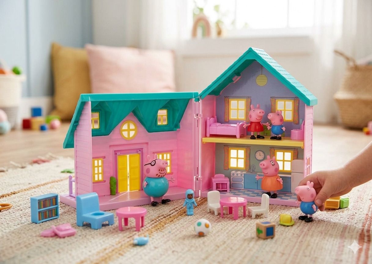 right search Doll House With Pig Family Set for Kids-picture-25