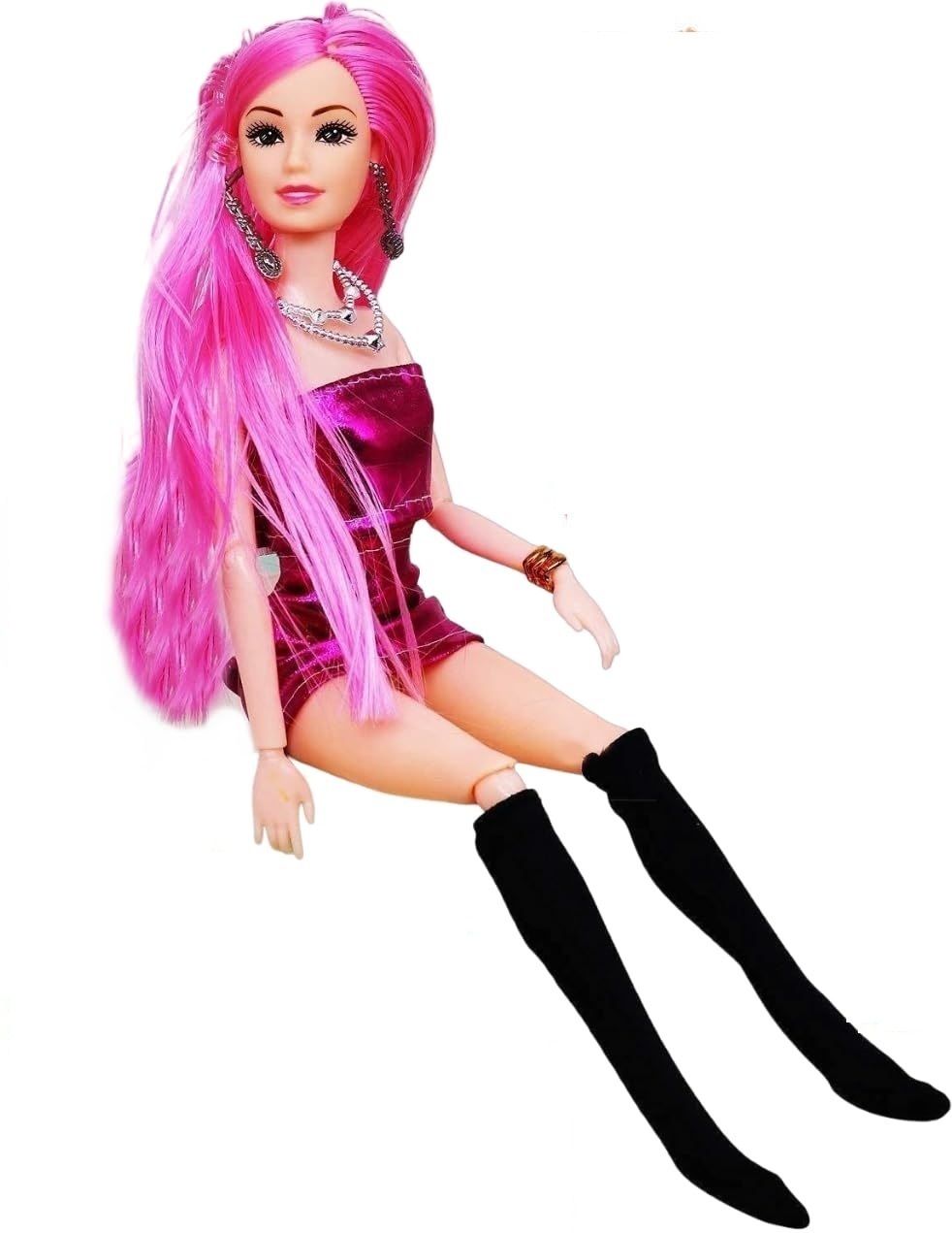 khyali Fashionable Beautiful Elegant Doll with Movable Joints for Girls (Pack of 1)|438-picture-26