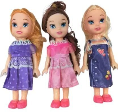 khyali Realistic Three Sister Dolls with Fancy Dress & Movable Body Parts for Kids|120-picture-38