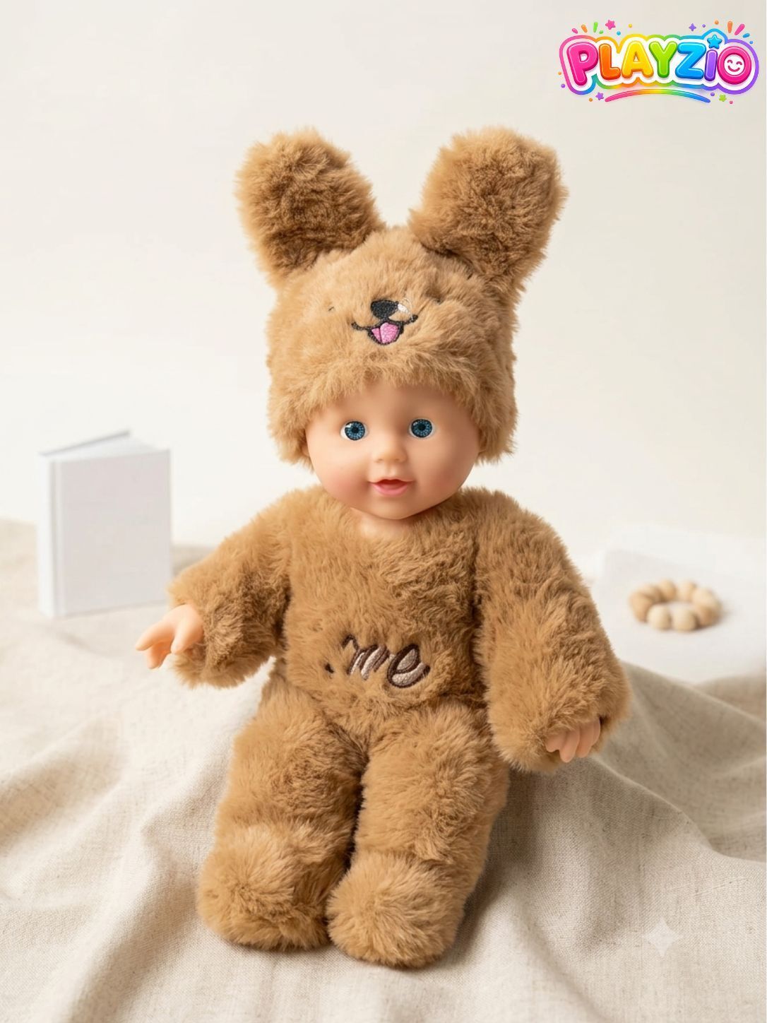 playzio Lovely Bunny Dress Plush Doll | Super Soft Huggable Toy | Birthday Gift for kids-picture-25
