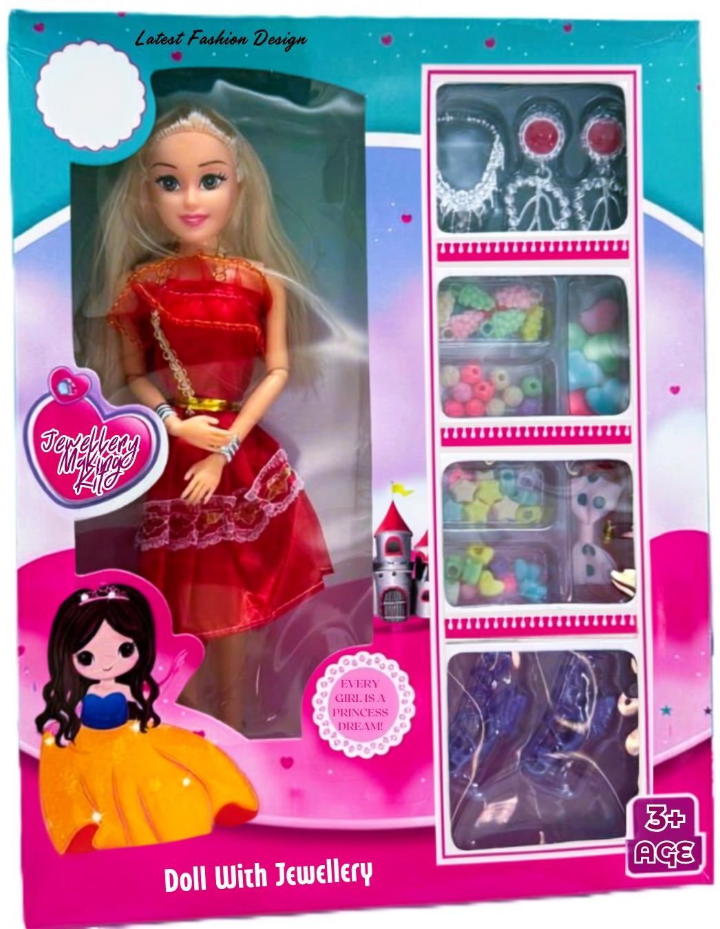 khillonebyohanvi Fashion Doll with Jewellery Making Kit & Accessories-picture-33