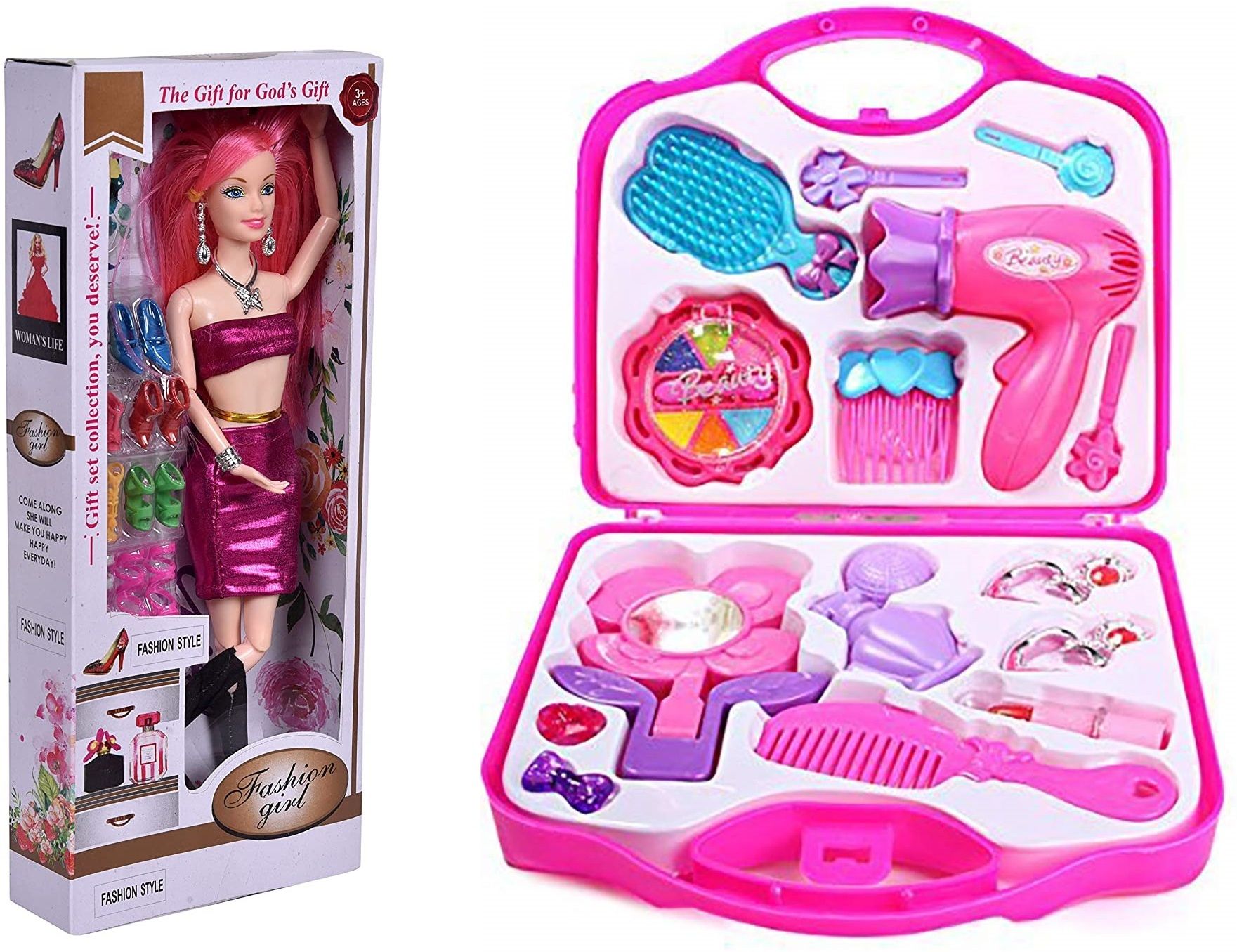toyporium Combo Of Combo Of Fashion Girl Doll Set With Beauty Set Toy For Girl Kids-picture-27