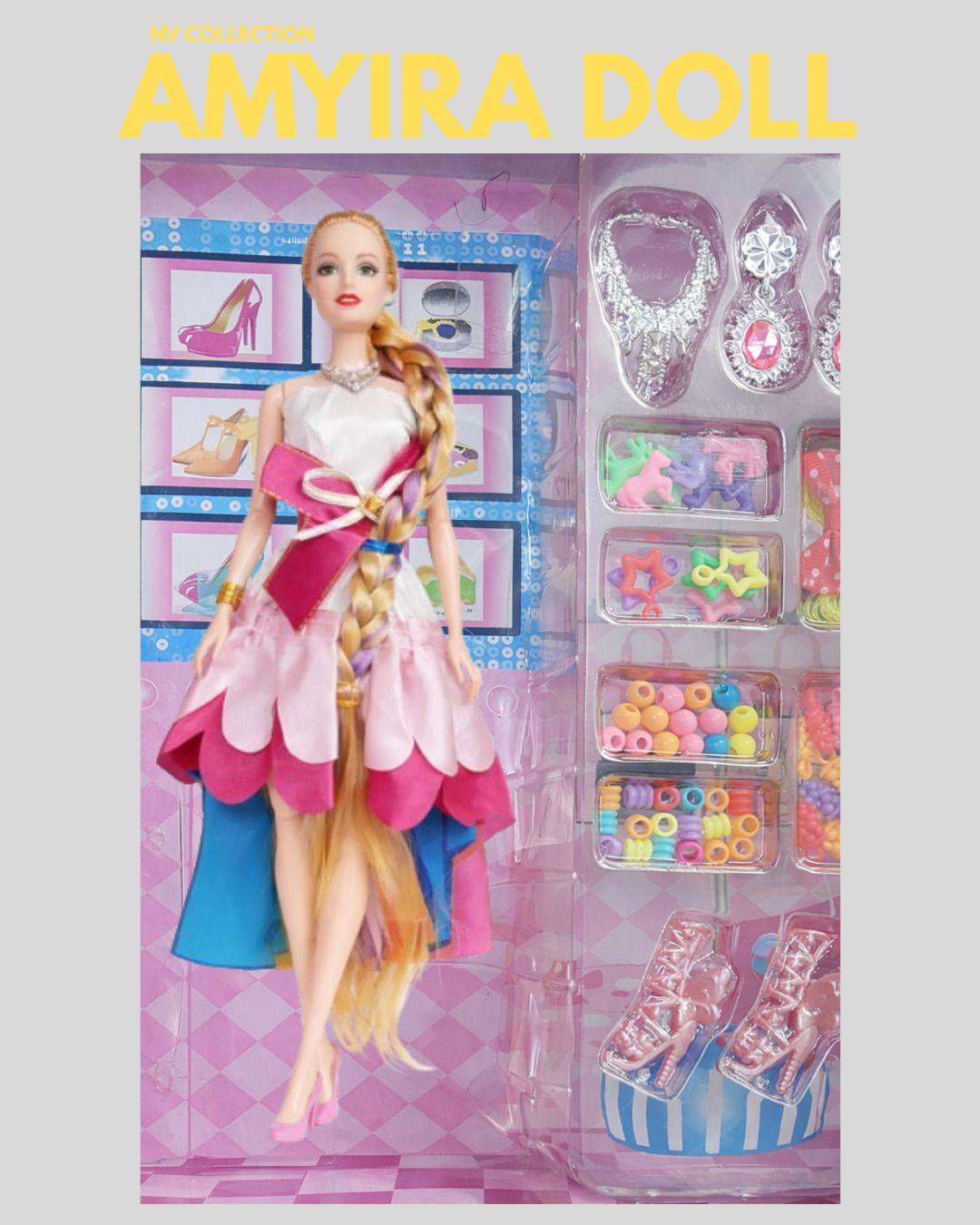 Fashion Doll Set with Decorative Accessories for Imaginative Pretend Play-image-18