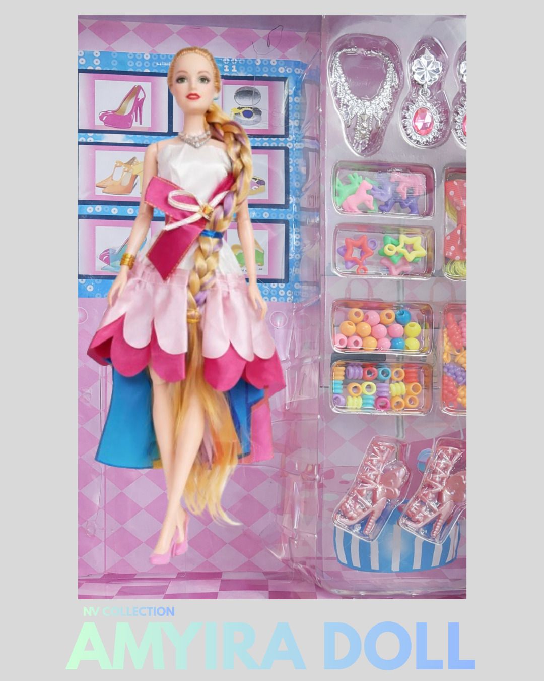 nv collection Amayira Baby Doll Gift Set with Matching Toy Accessories-picture-36