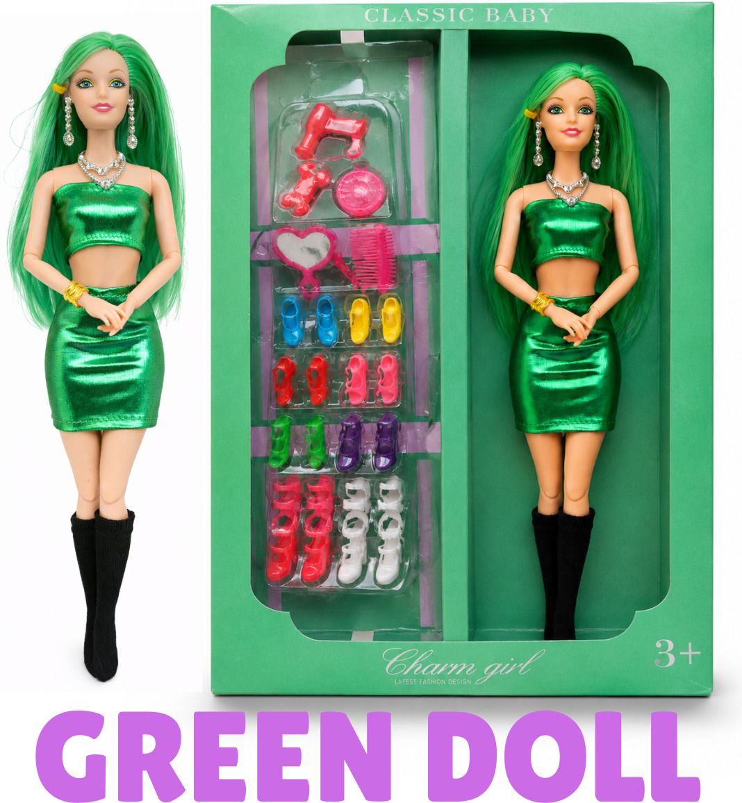 nv collection Green Doll Set with Fashionable Accessories-picture-27