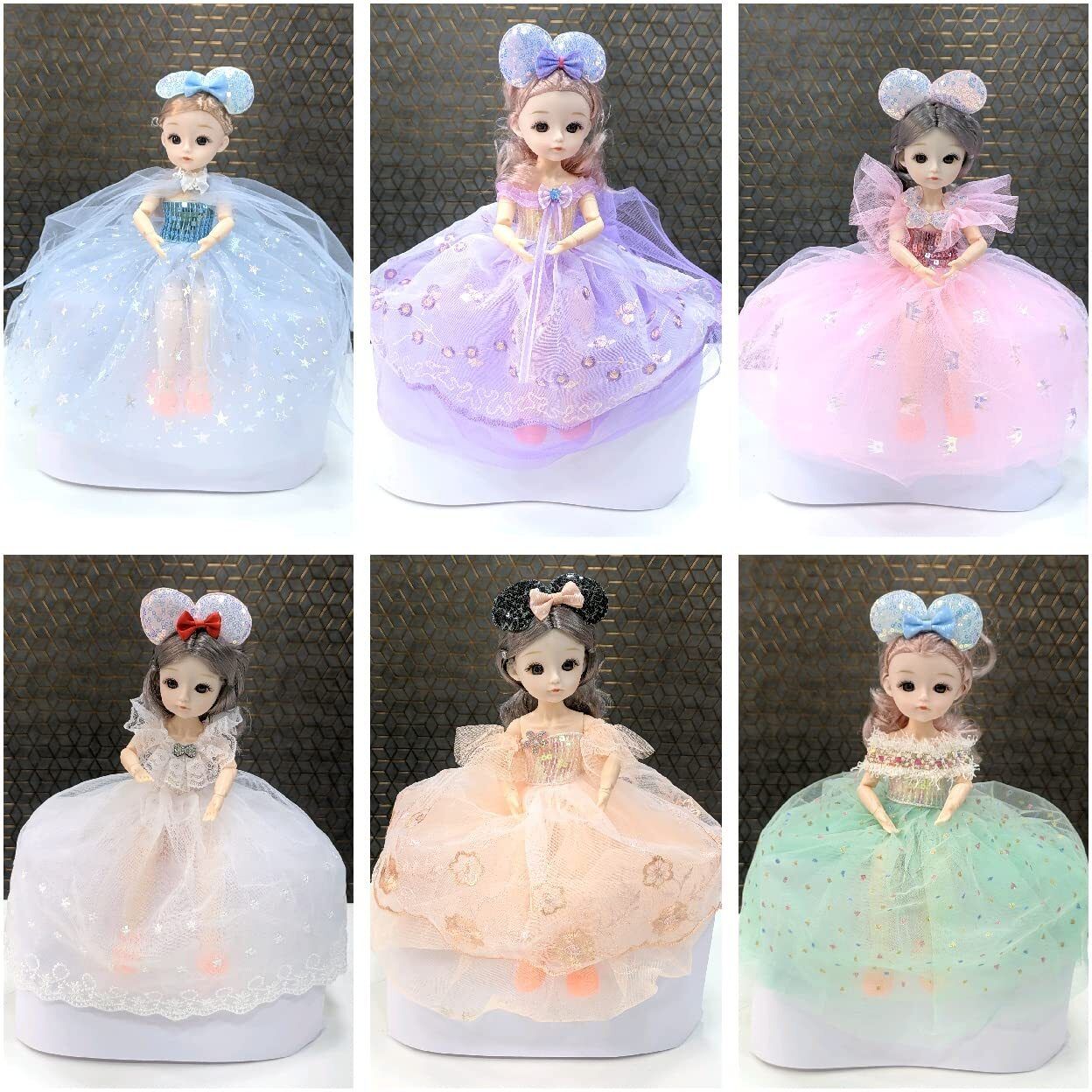 Doll Set Movable Joint Makeup Cute Girl Brown Eyes Fashionable Doll for Kids Girls (Size: 30 cm Color:White)