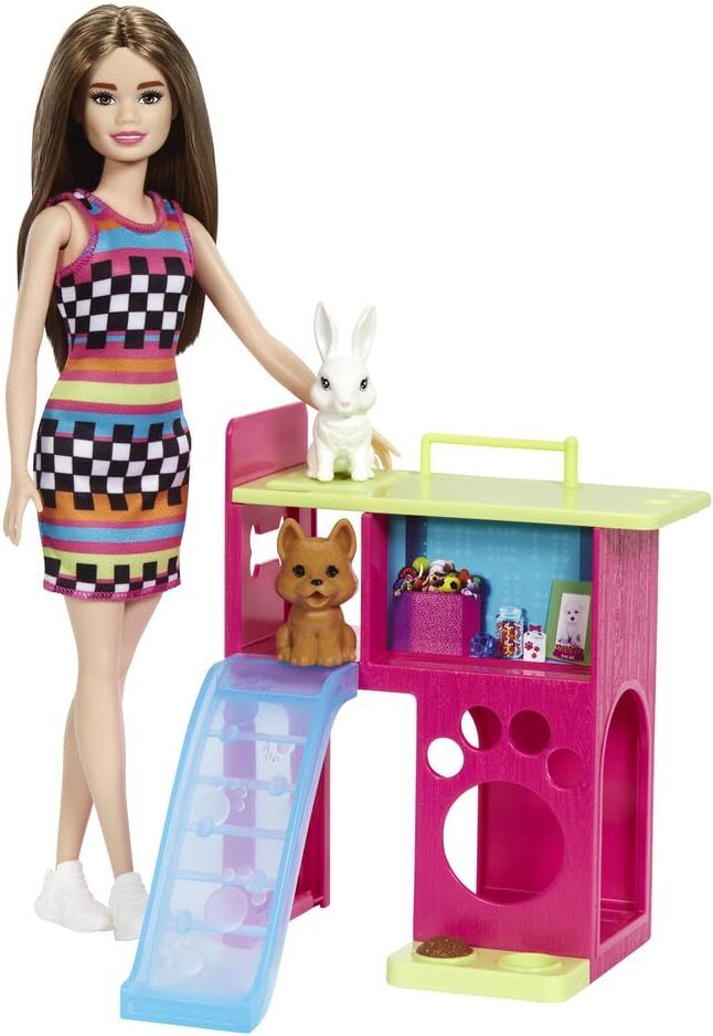 barbie Doll Playset with Pet Playhouse, Puppy & Bunny Pets (HGM62-0)-picture-26