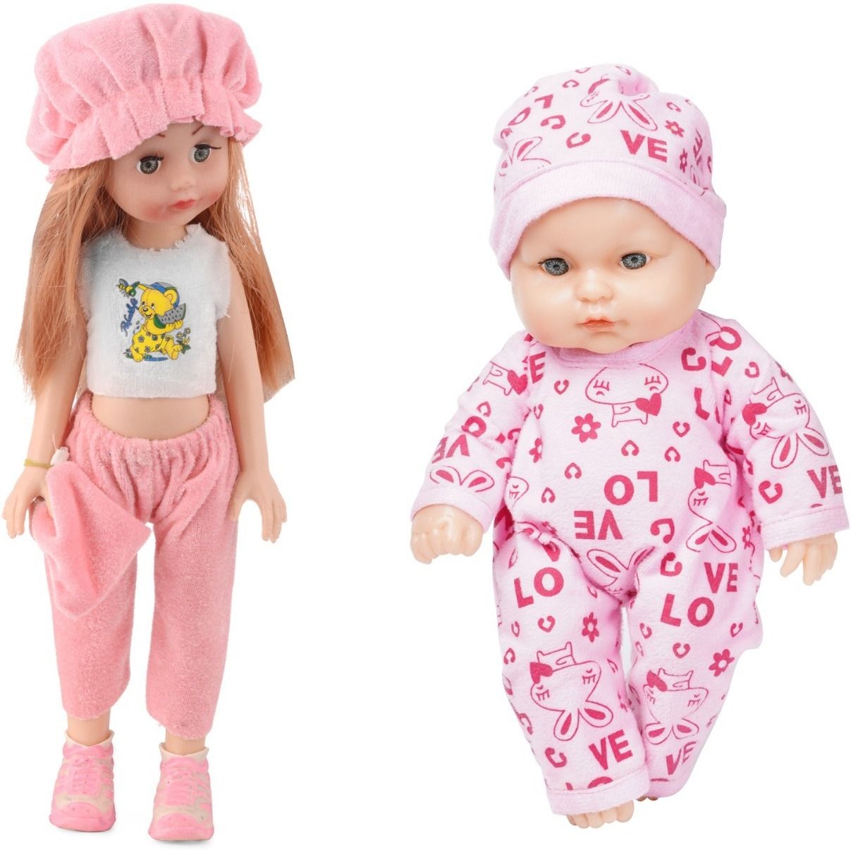 Combo PVC Toy & Velvet Dress Doll for Kids (Head, Arms & Legs Moveable) 02 Dolls