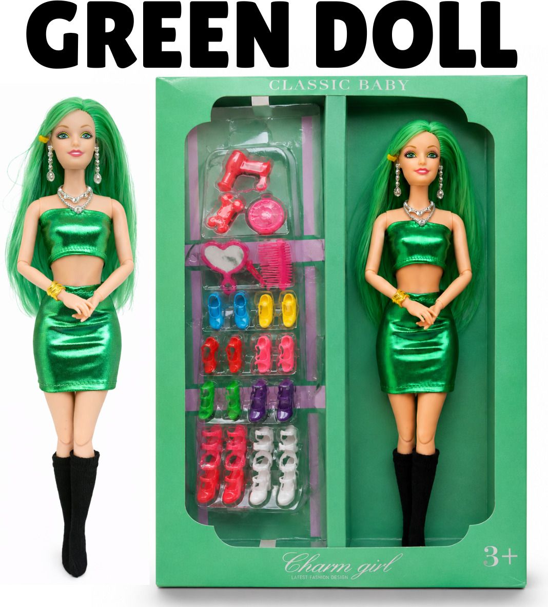 ctc creation Adorable Green Baby Doll Set with Chic Accessories-picture-20