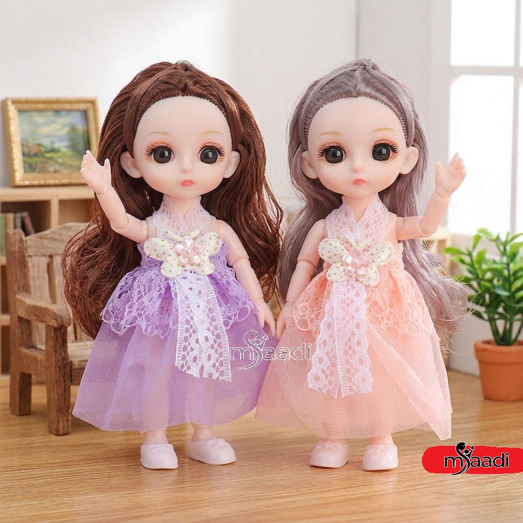 15cm Mini Doll Toy Set for Girls - Pack of 2 Articulated Fashion Dolls-image-17