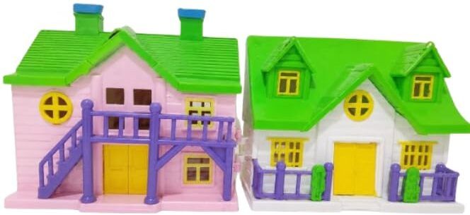 tishoys Kids Doll House Play Set Toy with 2 Mini Houses Pretend Play Gift for Kids-picture-27