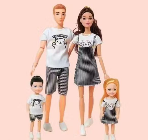 Mom Dad Kids Doll Set – 4 Character Family Play Figure for Imaginative Role Play-image-38