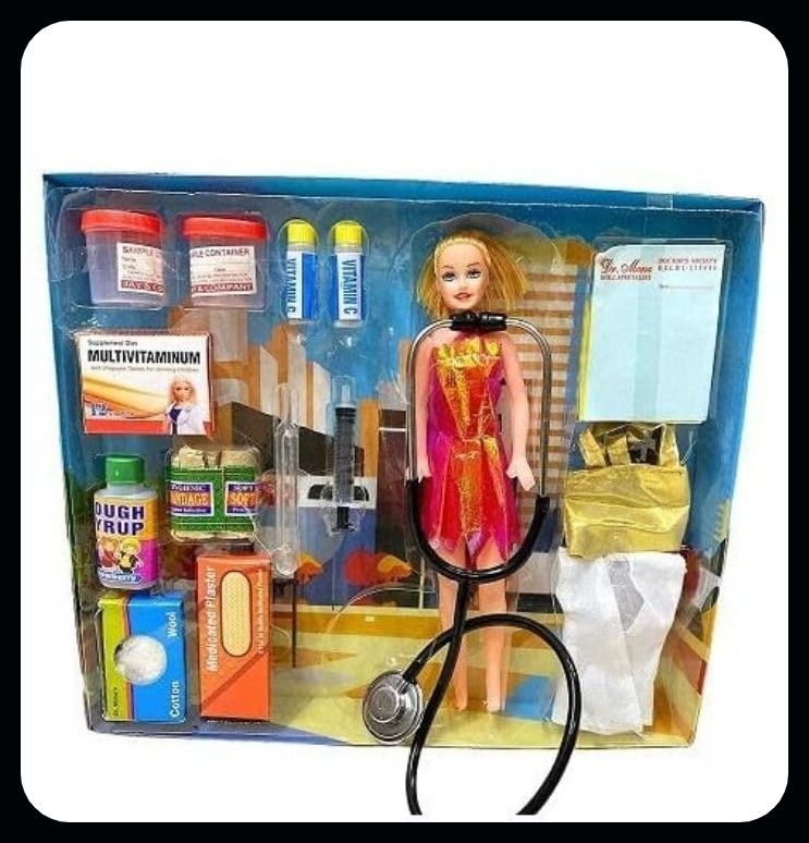A-Doctor Doll Playset for Girls with Medical Instruments Kit with Stethoscope-image-47