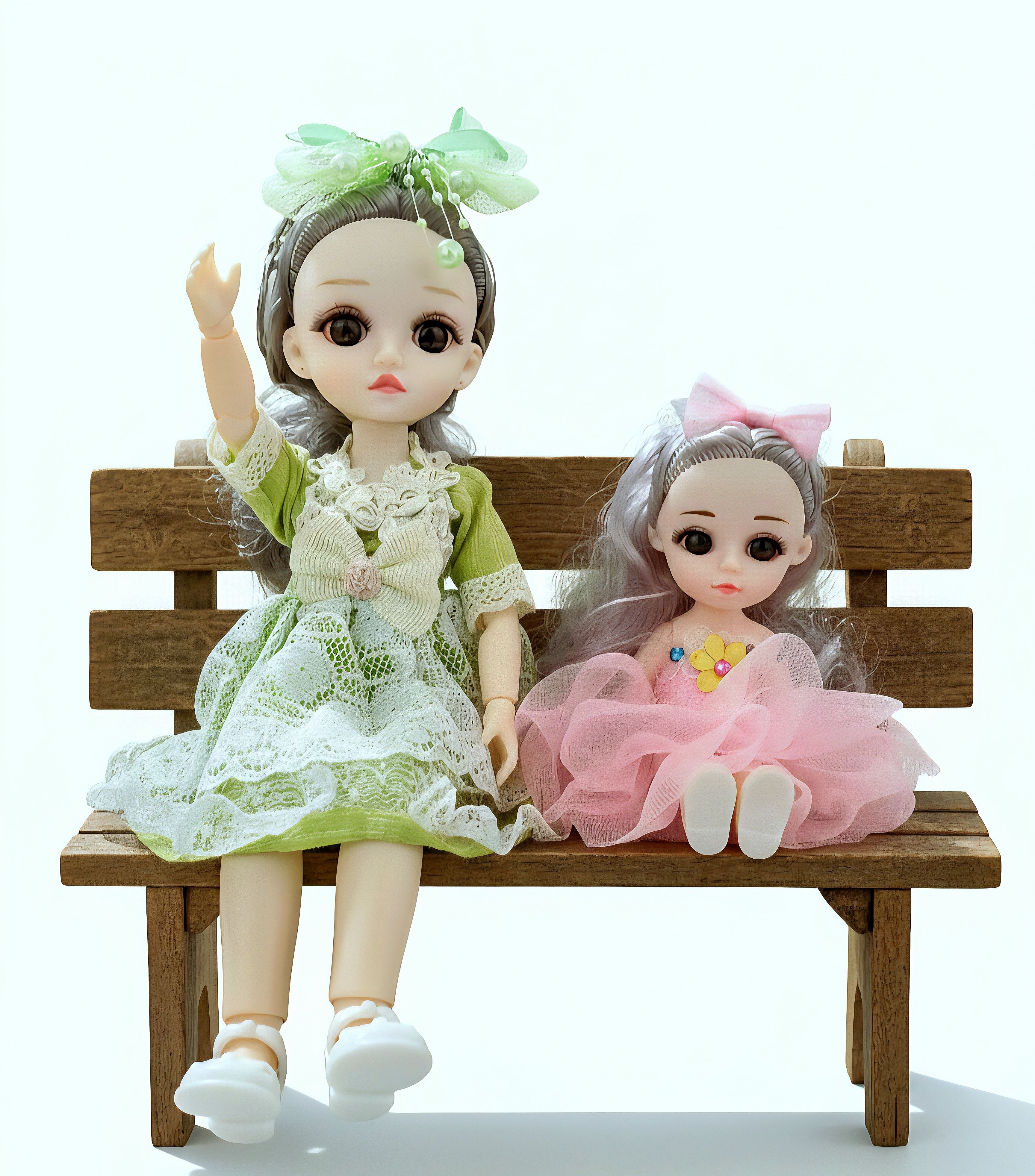 maadi Beautiful Mother-Daughter Doll Fashionable Hair & Outfits | Kids Play Doll Combo-picture-12