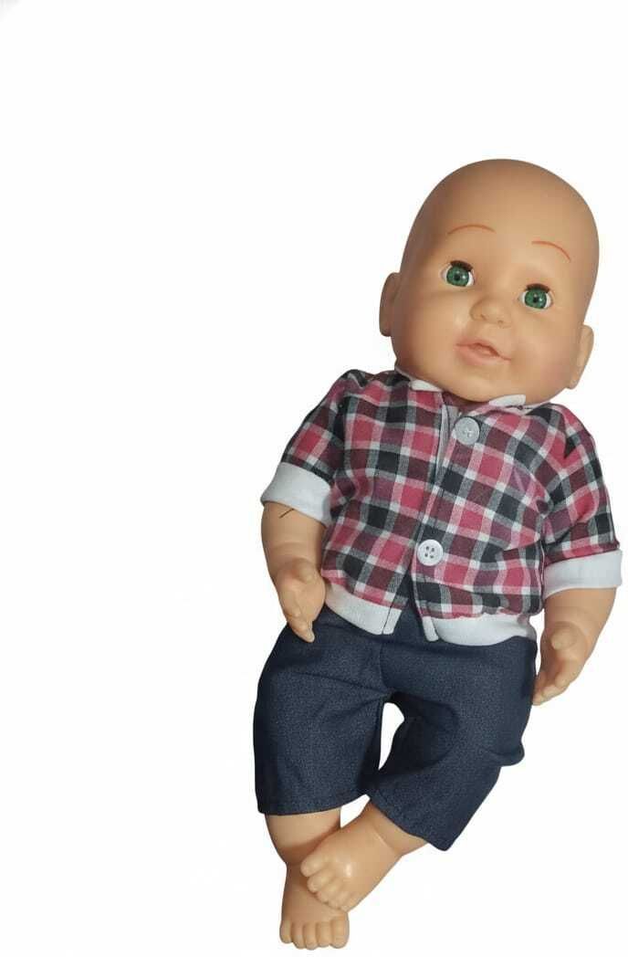 Cute Little Charlie Boy Doll in Printed Dress for Kids