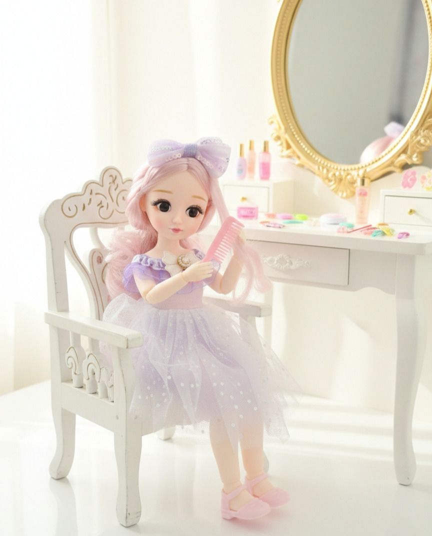 maadi Articulated Fashion Doll 30cm Long Hair Kids Toy Khilone Gudiya Gift-picture-44