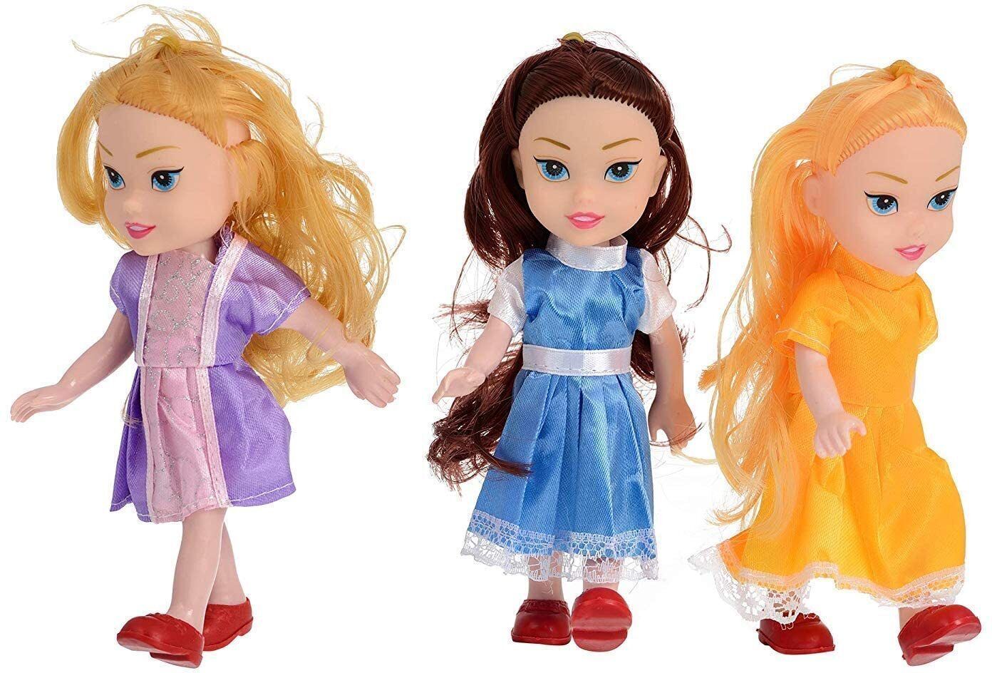 khyali Realistic Three Sister Dolls with Fancy Dress & Movable Body Parts for Kids|112-picture-35