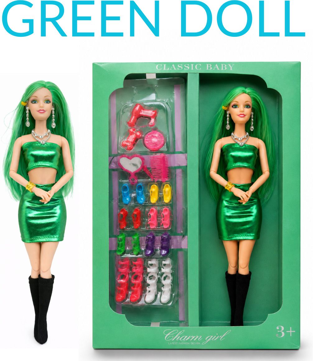 nv collection Green Baby Fashion Doll with Trendy Styling Accessories-picture-14
