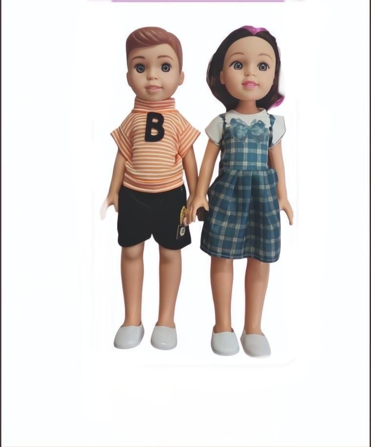 fun n style Sweet Couple Doll Set for Kids | Boy Girl Dolls with Movable Hands Legs-picture-18