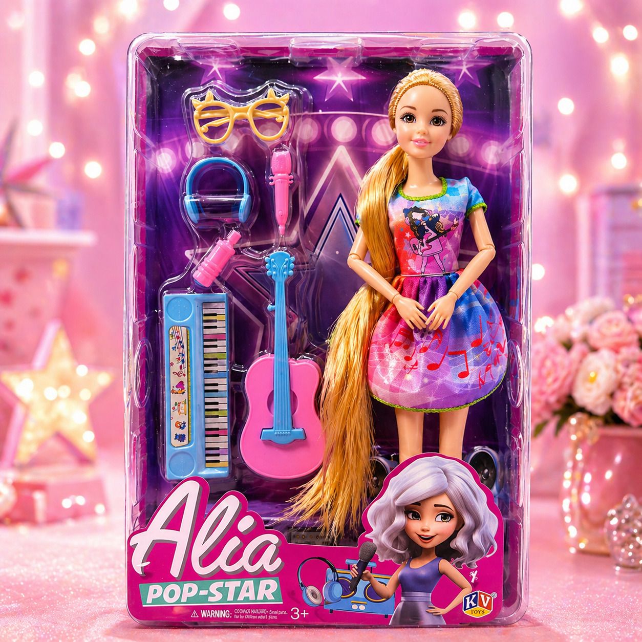 Superstar Singer Fashion Doll(29cm)with Guitar, Microphone & Musical Accessories-image-41