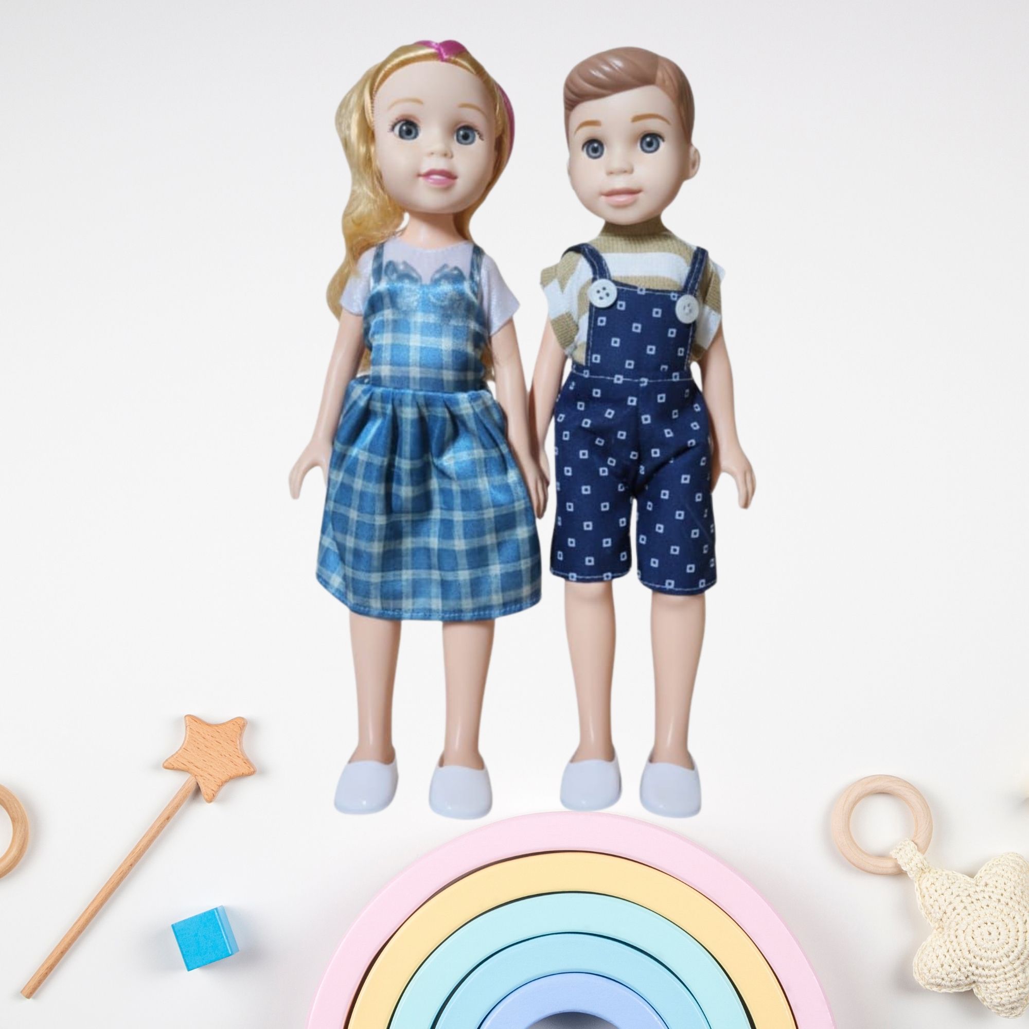 Cute Couple Dolls for Kids | Boy Girl Doll Set with Movable Limbs-image-21