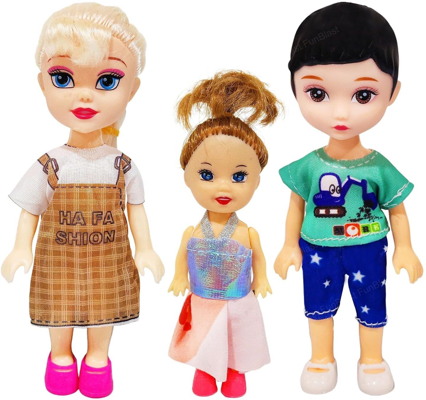 funblast Dolls for Girls - 3 Cute Family Doll Set for Girls, Realistic Doll Toy for Kids-picture-21