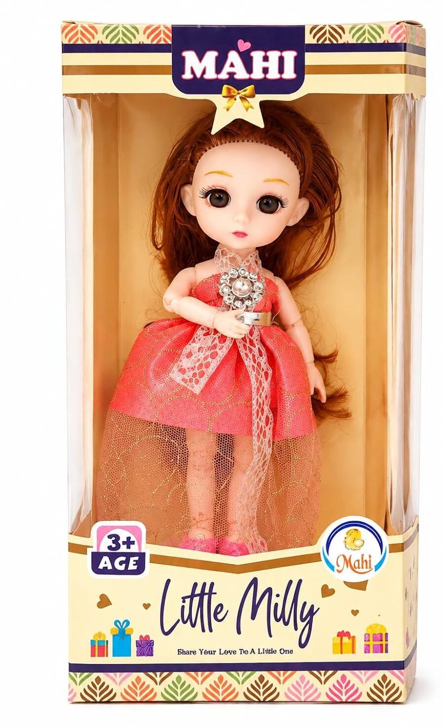 Little Milly Princes Doll Cute Beautiful Dress Long Hair Pretend Play Gift Girls-image-22