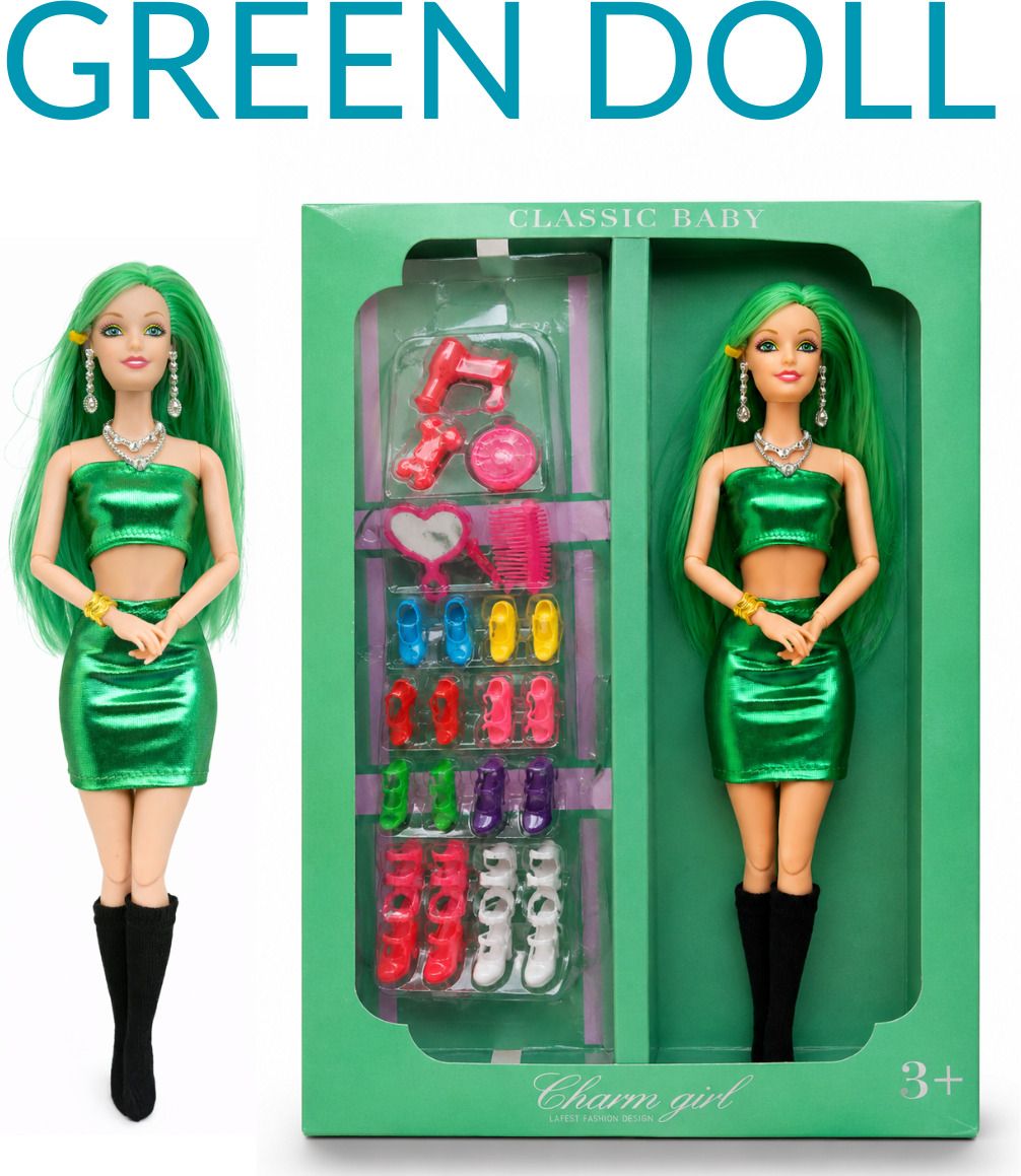 nv collection Green Baby Doll with Fashion Accessories for Girls-picture-18