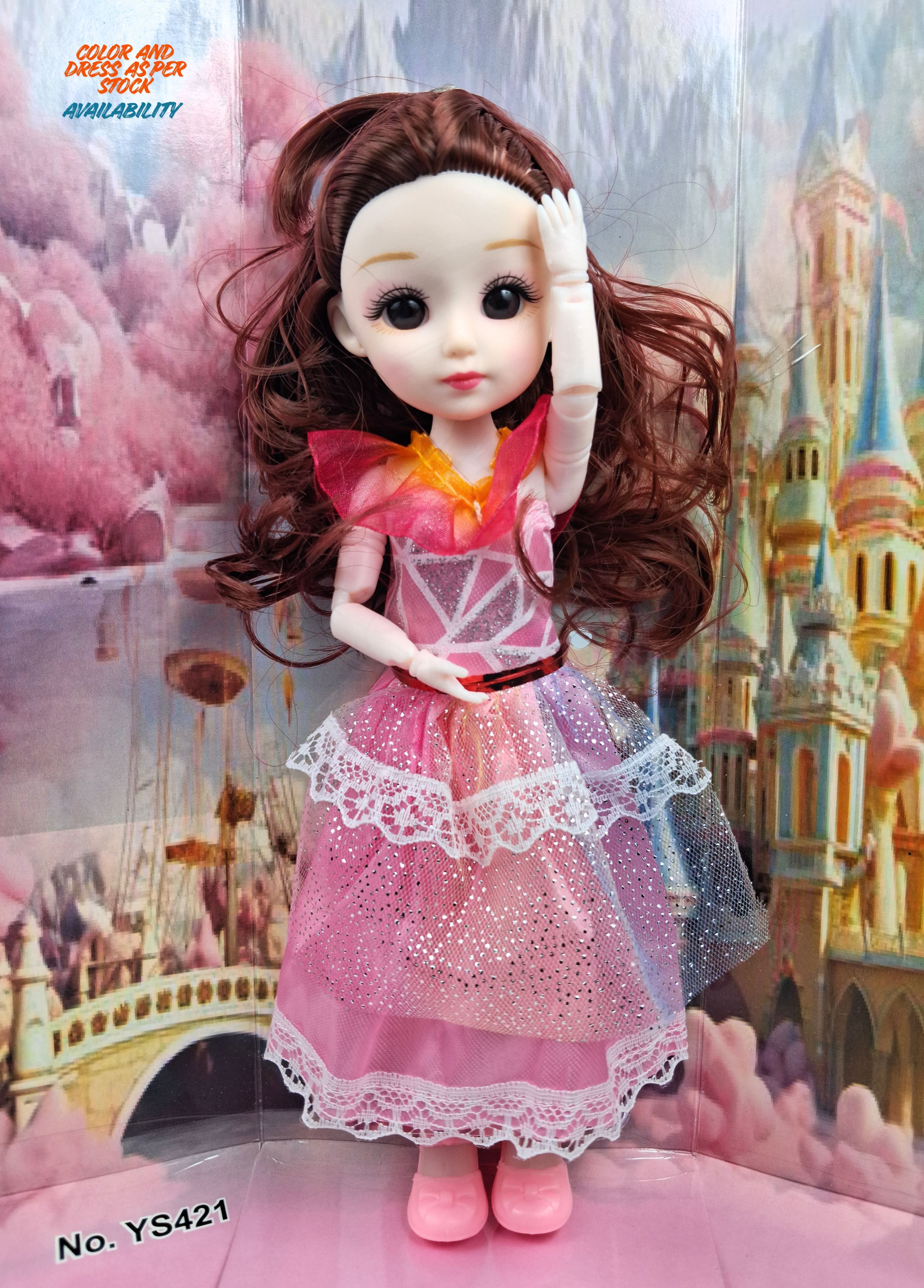 meesaj Mahi Girls Princess Doll in Pink Dress – Fully Movable Cute Toy for Kids 3+-picture-25