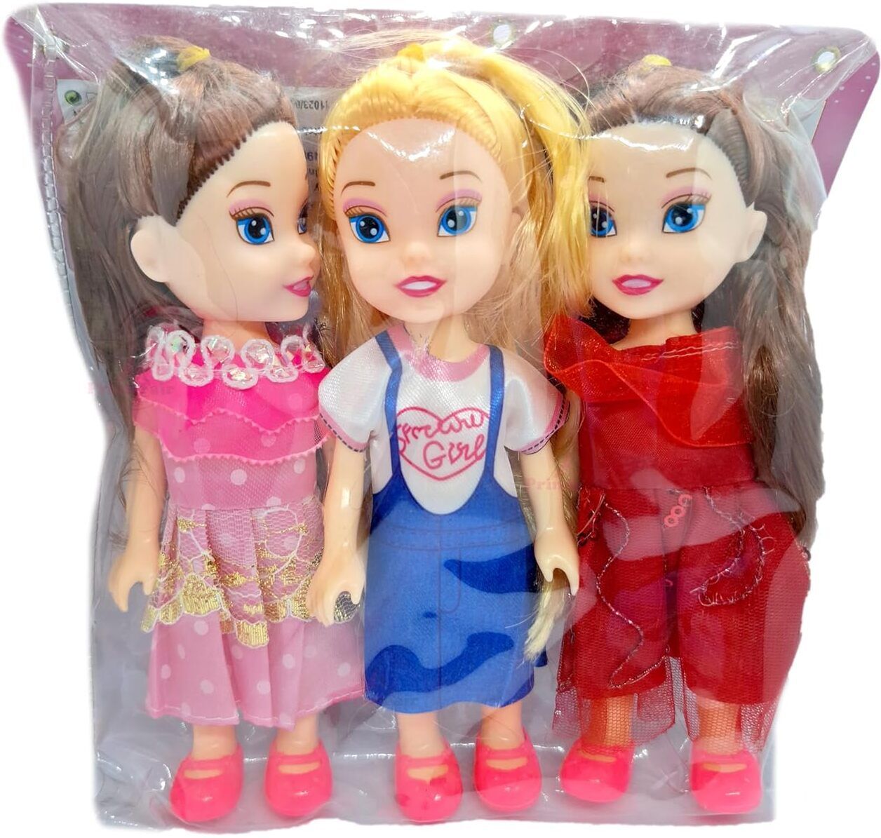 khyali Realistic Three Sister Dolls with Fancy Dress & Movable Body Parts for Kids|128-picture-21