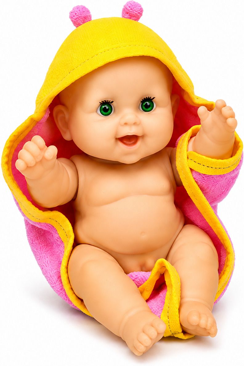 Cute Infant Baby Doll Bath Wrap Hooded Towel Pretend Play Gift Toy-image-28
