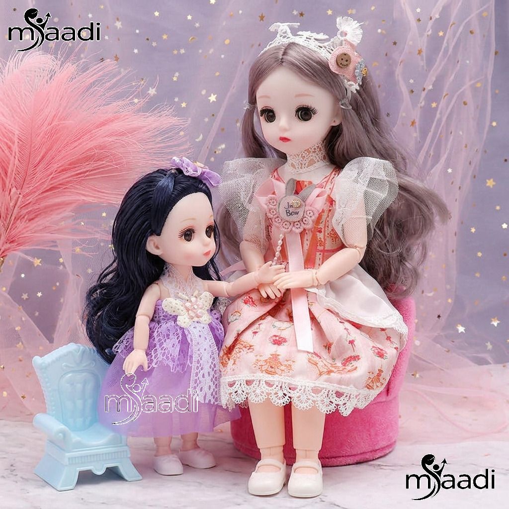 maadi Premium Mother and Daughter Doll Set - Pack of 2 Moveable Princess Fashion Dolls-picture-28