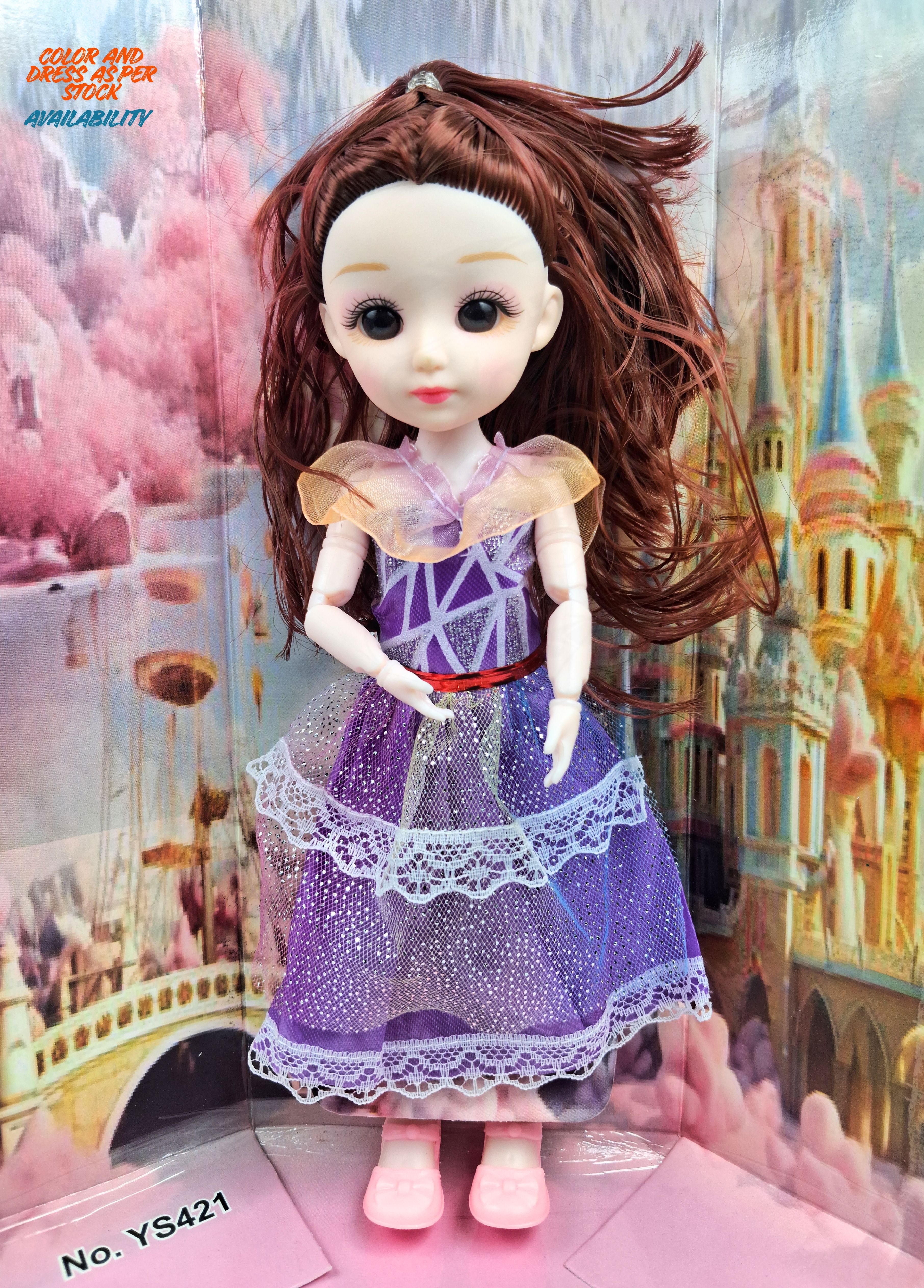 meesaj Mahi Girls Princess Doll in Purple Dress – Cute Fully Movable Toy for Kids-picture-28