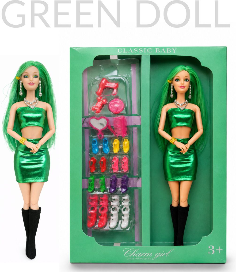 Cute Green Baby Doll Set with Trendy Fashion Items-image-10