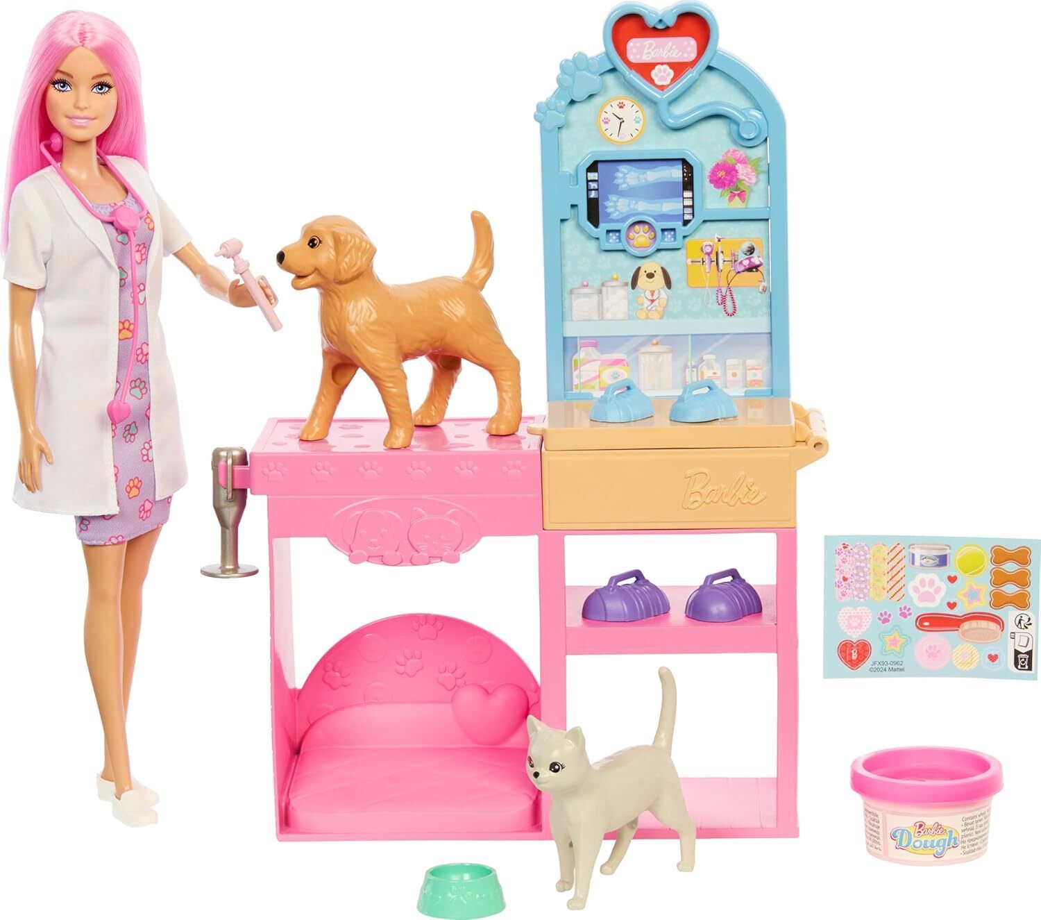 Fast Cast Veterinarian Clinic Playset with Pink Colored Hair Fashion Doll-image-10