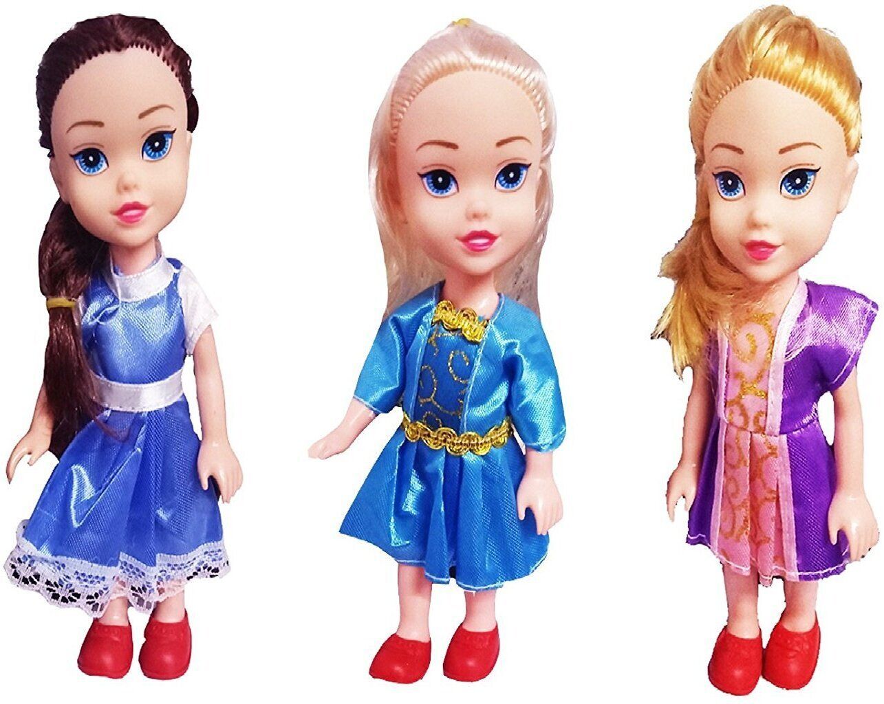 khyali Realistic Three Sister Dolls with Fancy Dress & Movable Body Parts for Kids|117-picture-26